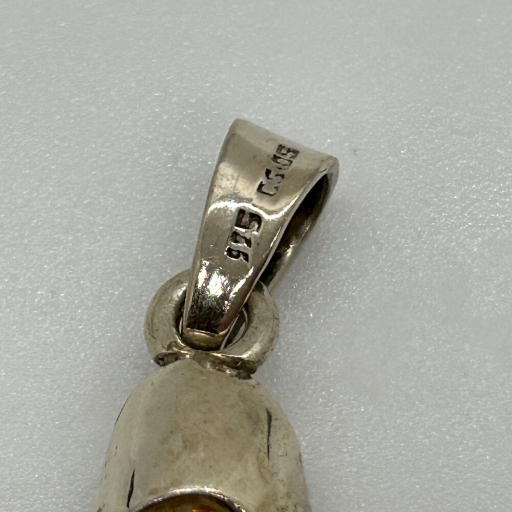 Vintage 925 Sterling Silver Pendant Confetti Faux Opal Boho Mexico 8.44 Grams - Picture 6 of 13